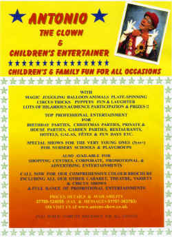 Jon Anton Presents Antonio The Clown Children's Entertainer. Children's and Family Fun For All Occasions.