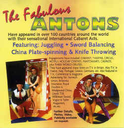 The Fabulous Antons - Sensational International Cabaret Acts. Juggling, Sword Balancing, China Plate-Spinning, Knife Throwing.